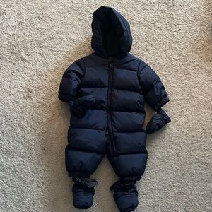 Baby Gap Navy Blue Infant Snowsuit with Mittens and Booties